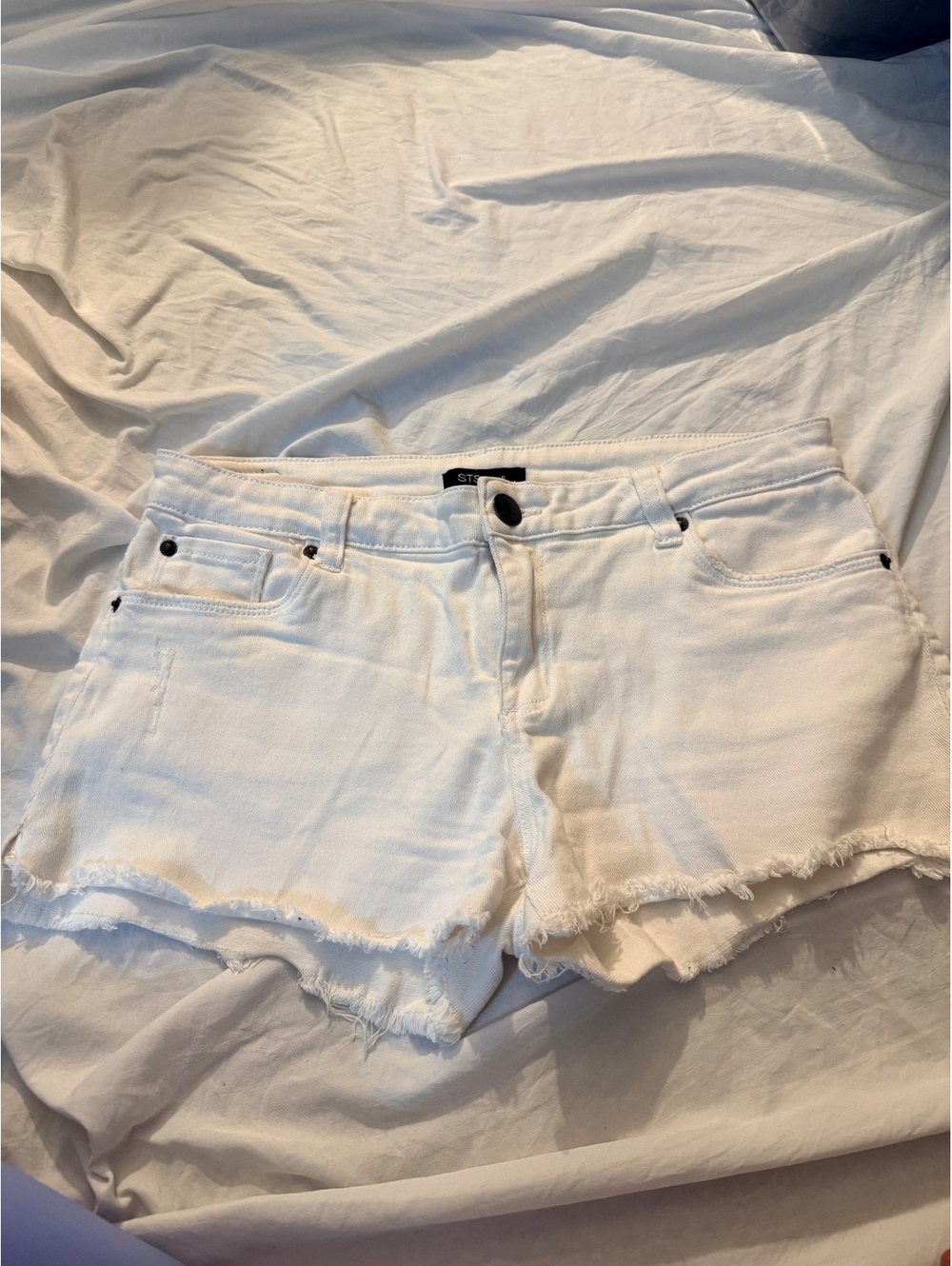 STS Blue White Denim micro Shorts Size 28